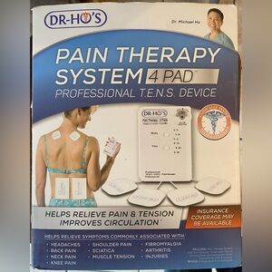 NEW DR-HO’S Pain Therapy System 4-Pad TENS Device T.E.N.S Relief Massager w/Accs